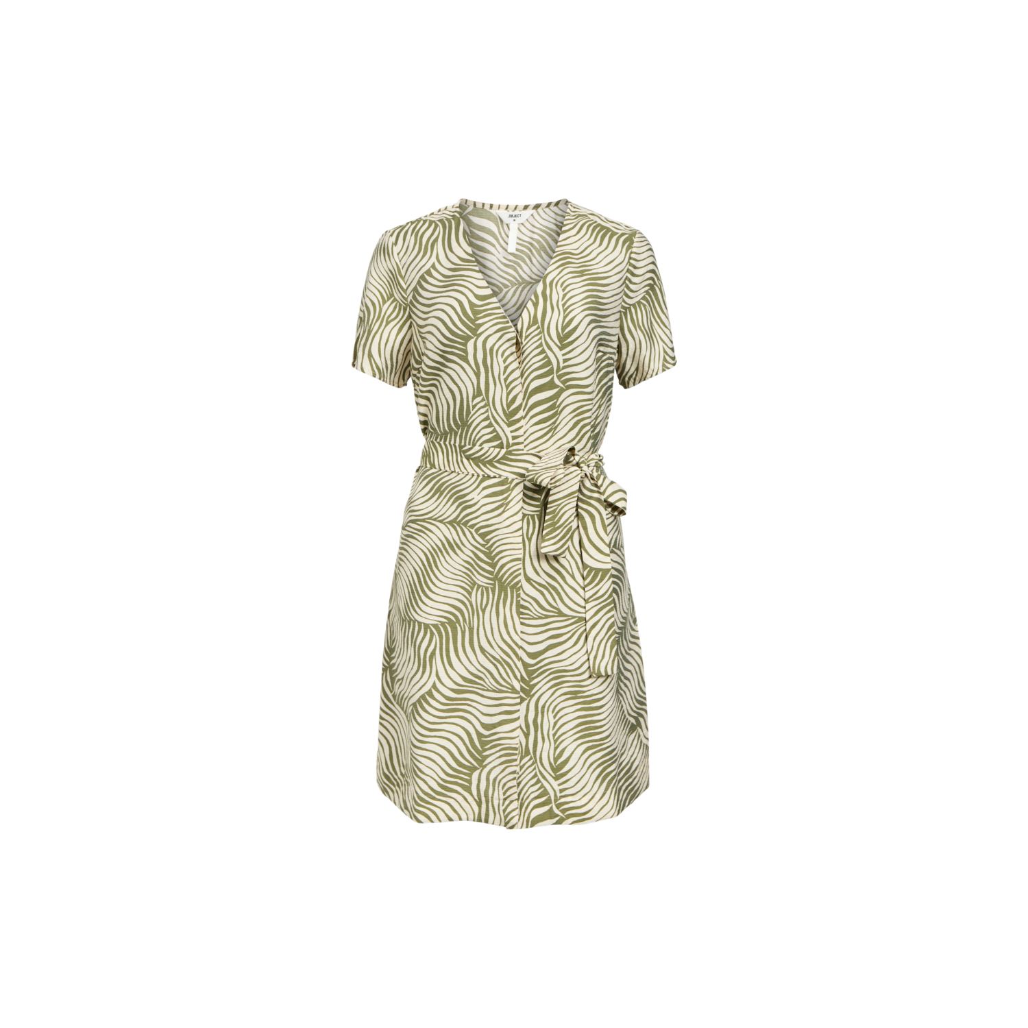 Object objkarina s/s short dress sands olive wavy