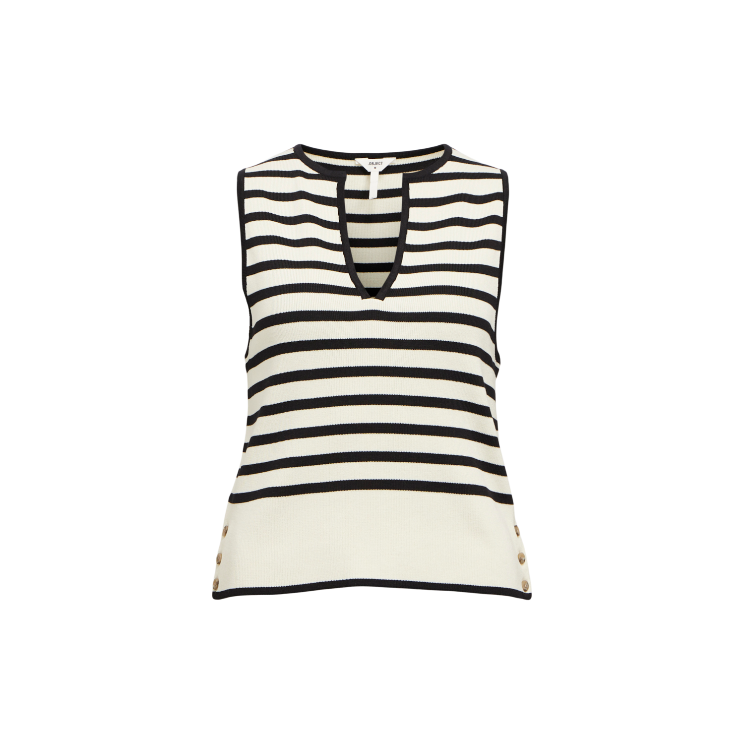Object objviva s/l knit top spencer sand stripe bl