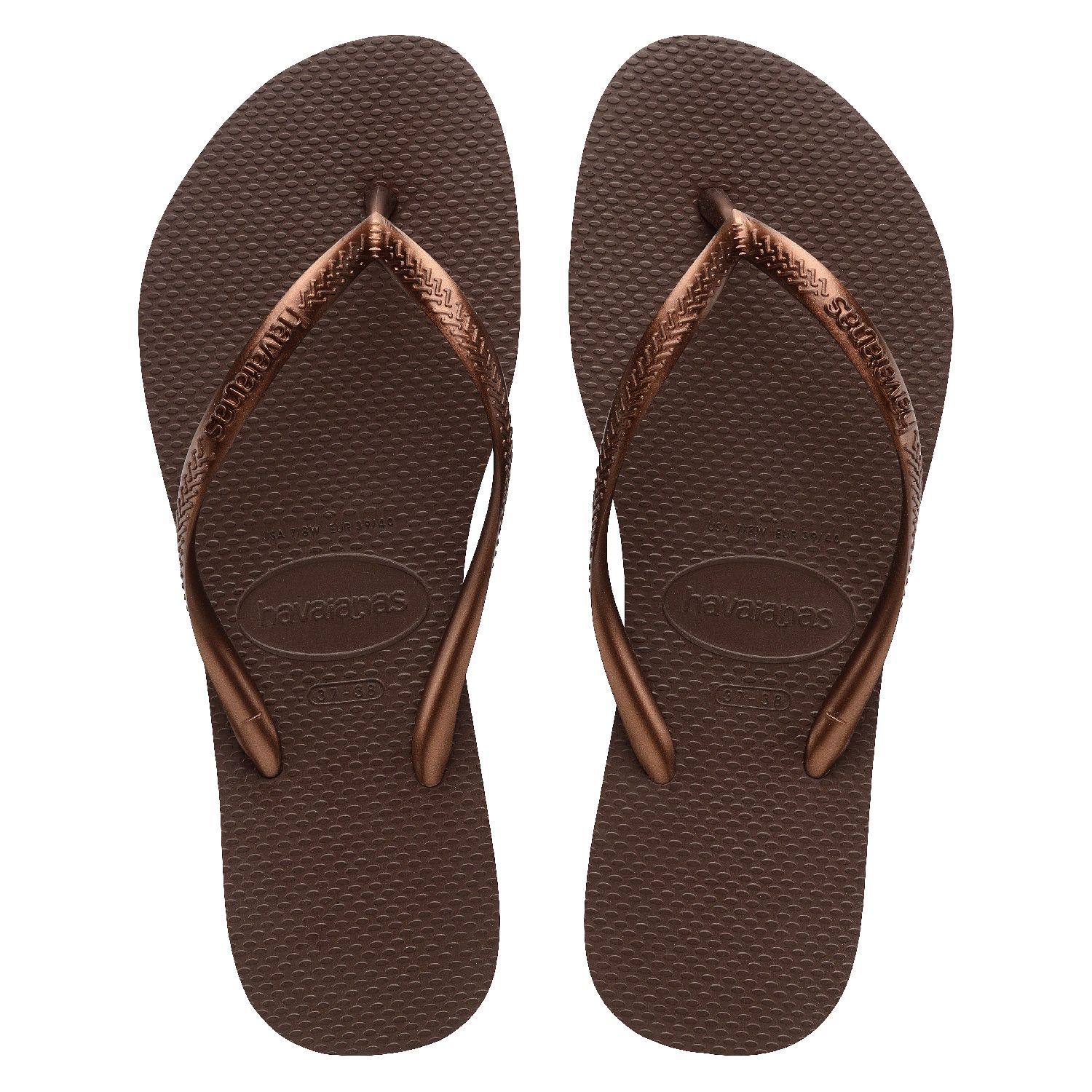 Havaianas Slim slipper dark brown/metal acoused