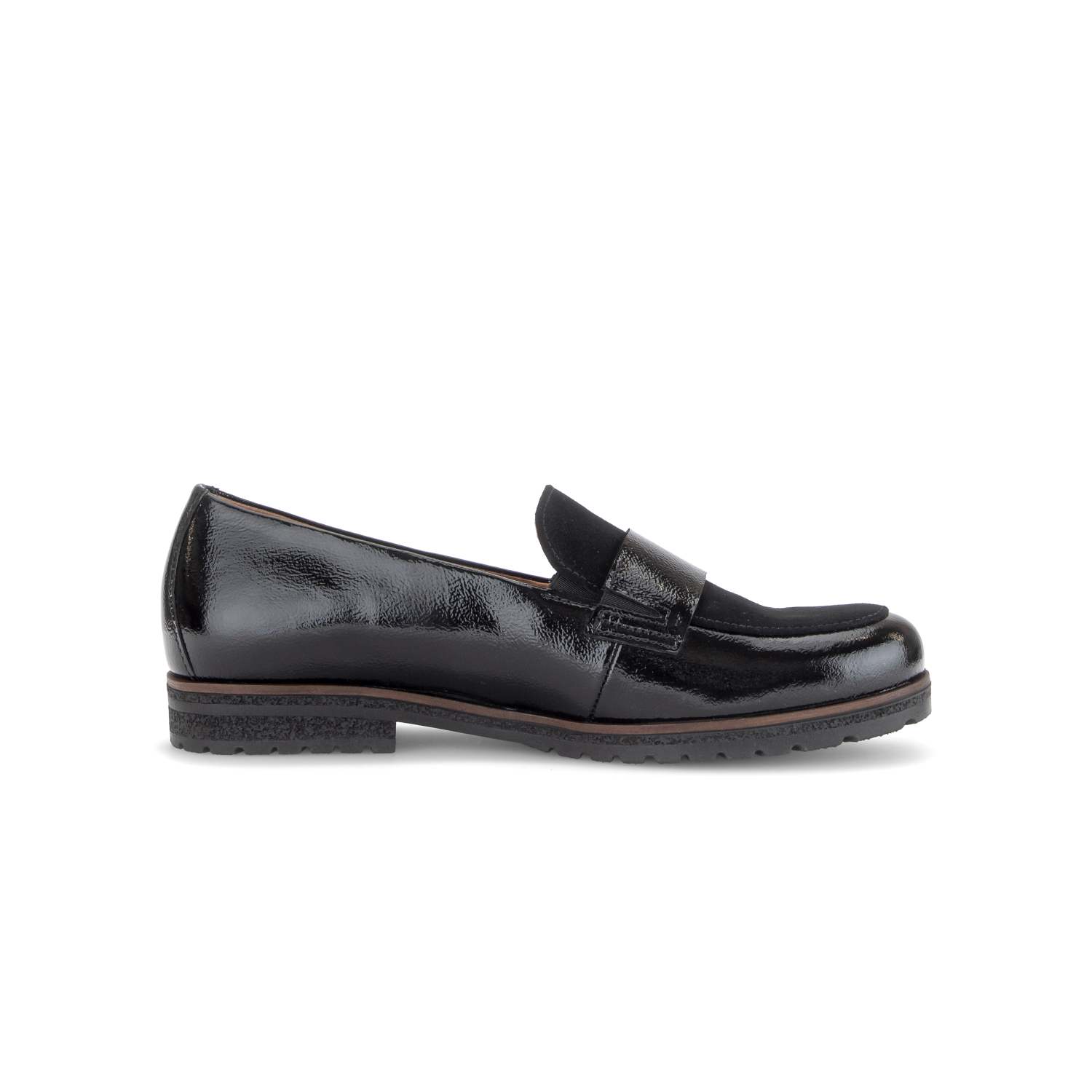 Gabor Loafer Knautschlack/Samtch Black