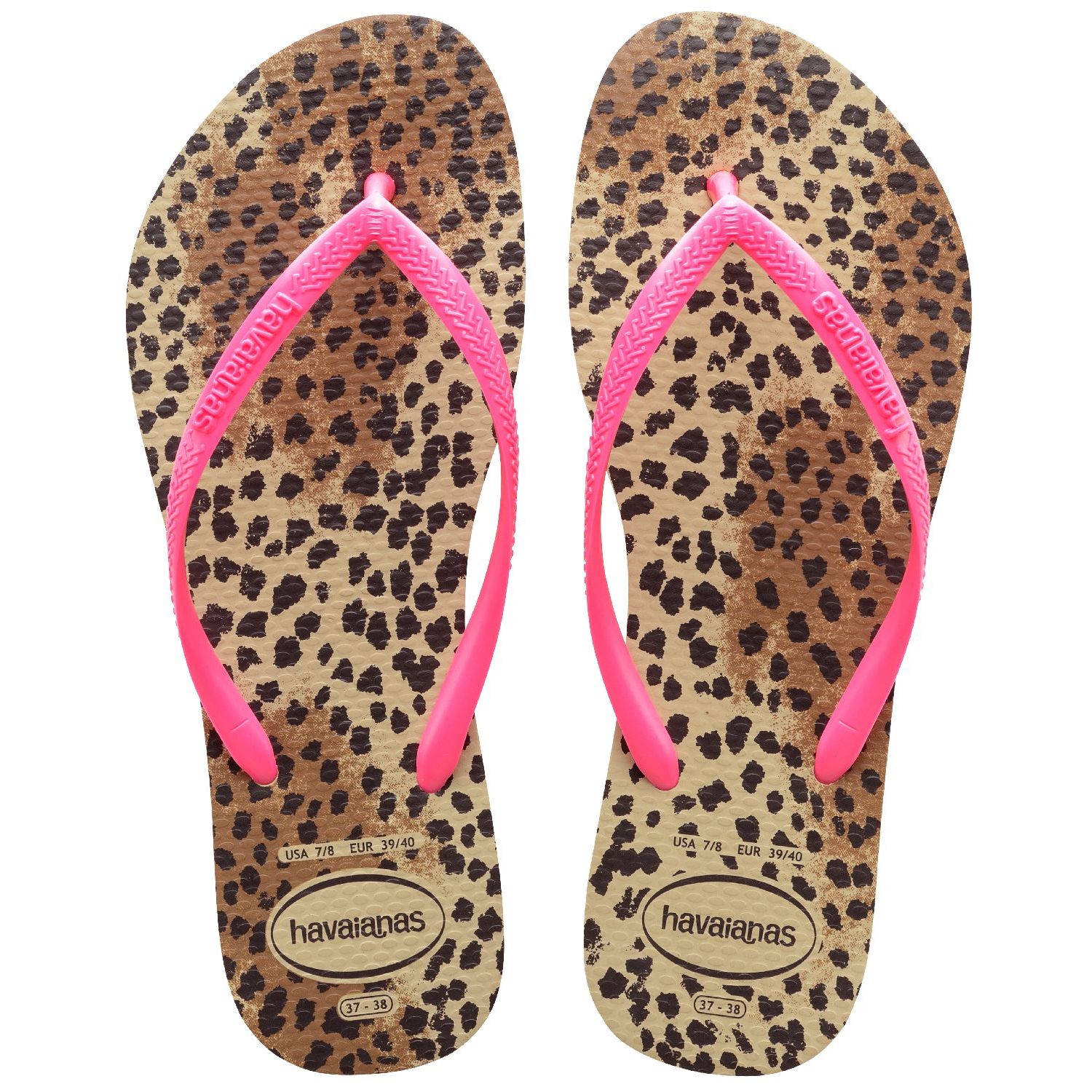 Havaianas slim animals slipper sand grey/pink