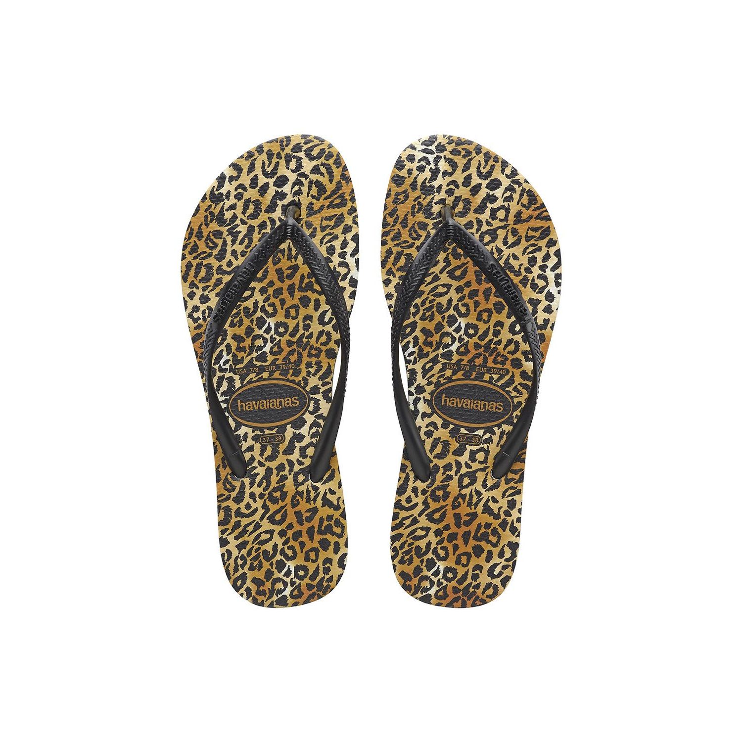 Havaianas slim leopard slipper black black