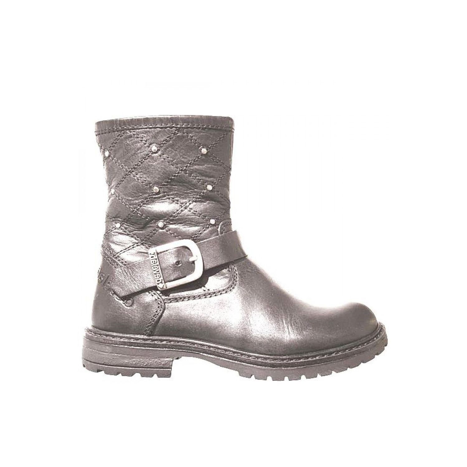 Develab Girls Mid Boot Black Brushe