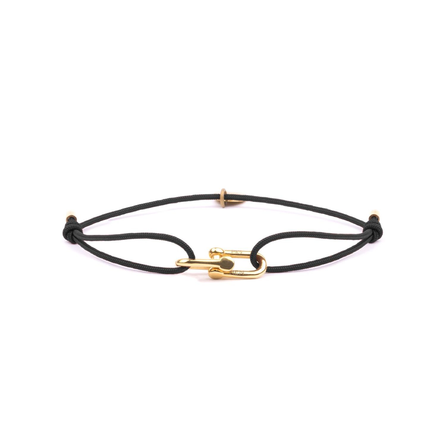 Pig & hen mia armband black | gold