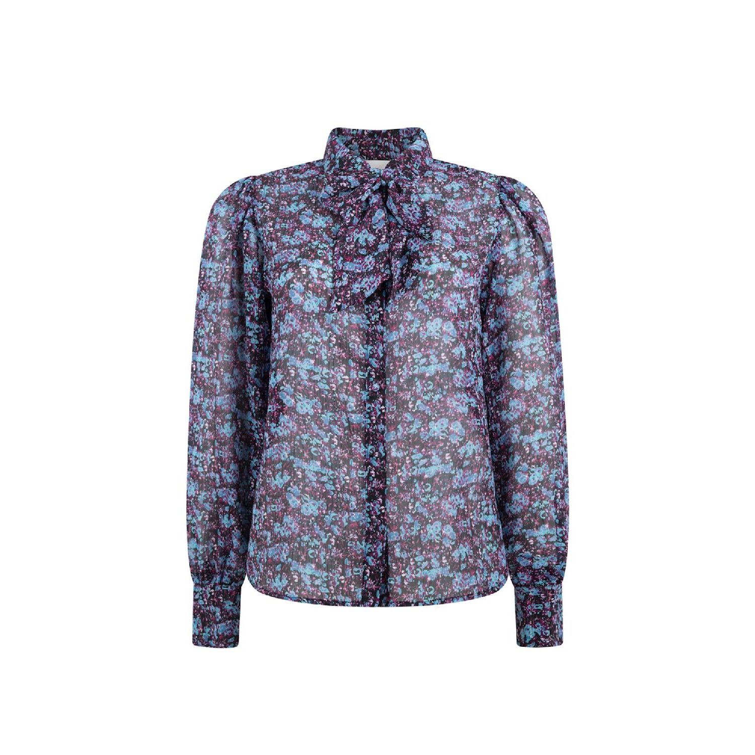 Aaiko charlotta abstract blouse petrol