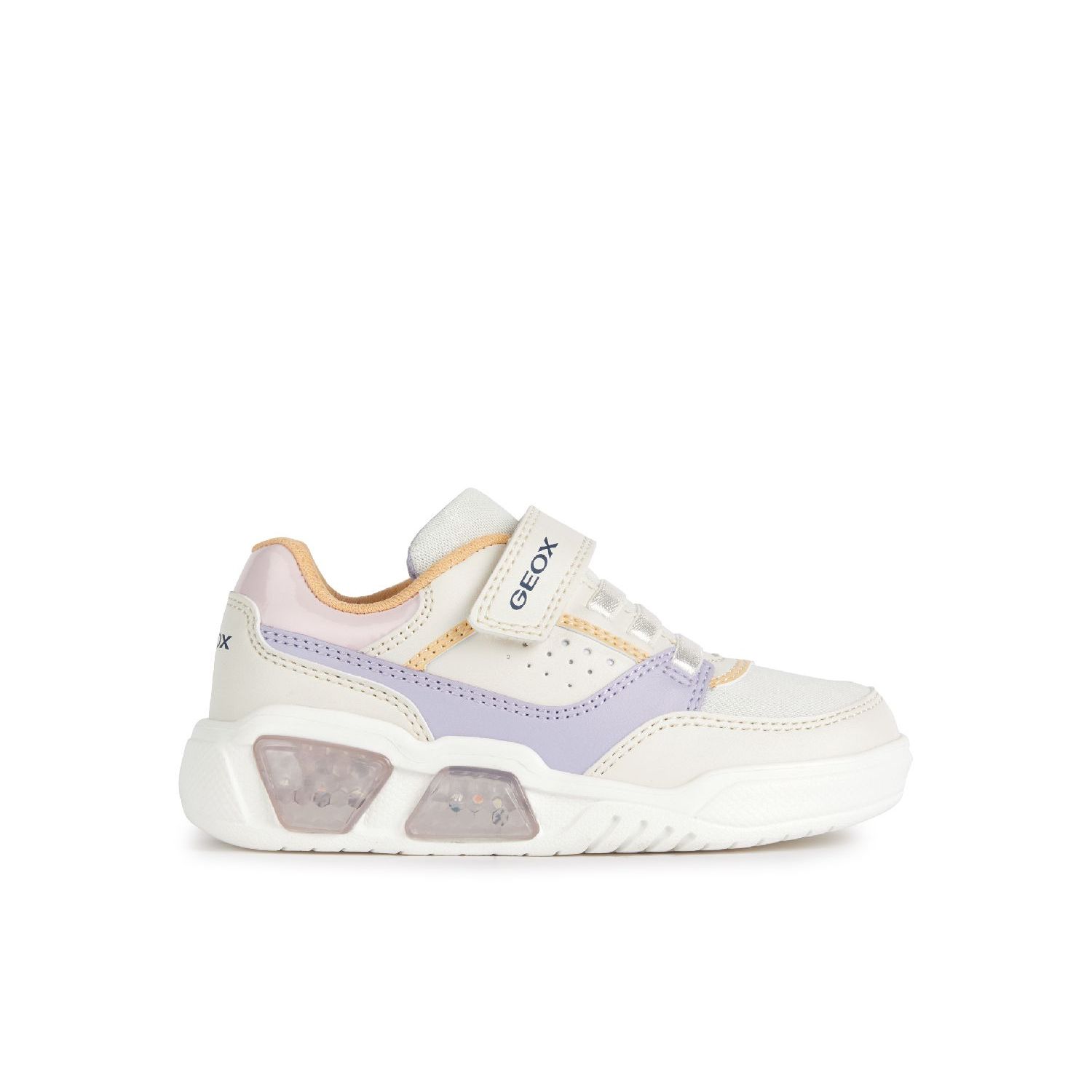 Geox J Illuminus Girl Sneakers Milk LT Rose