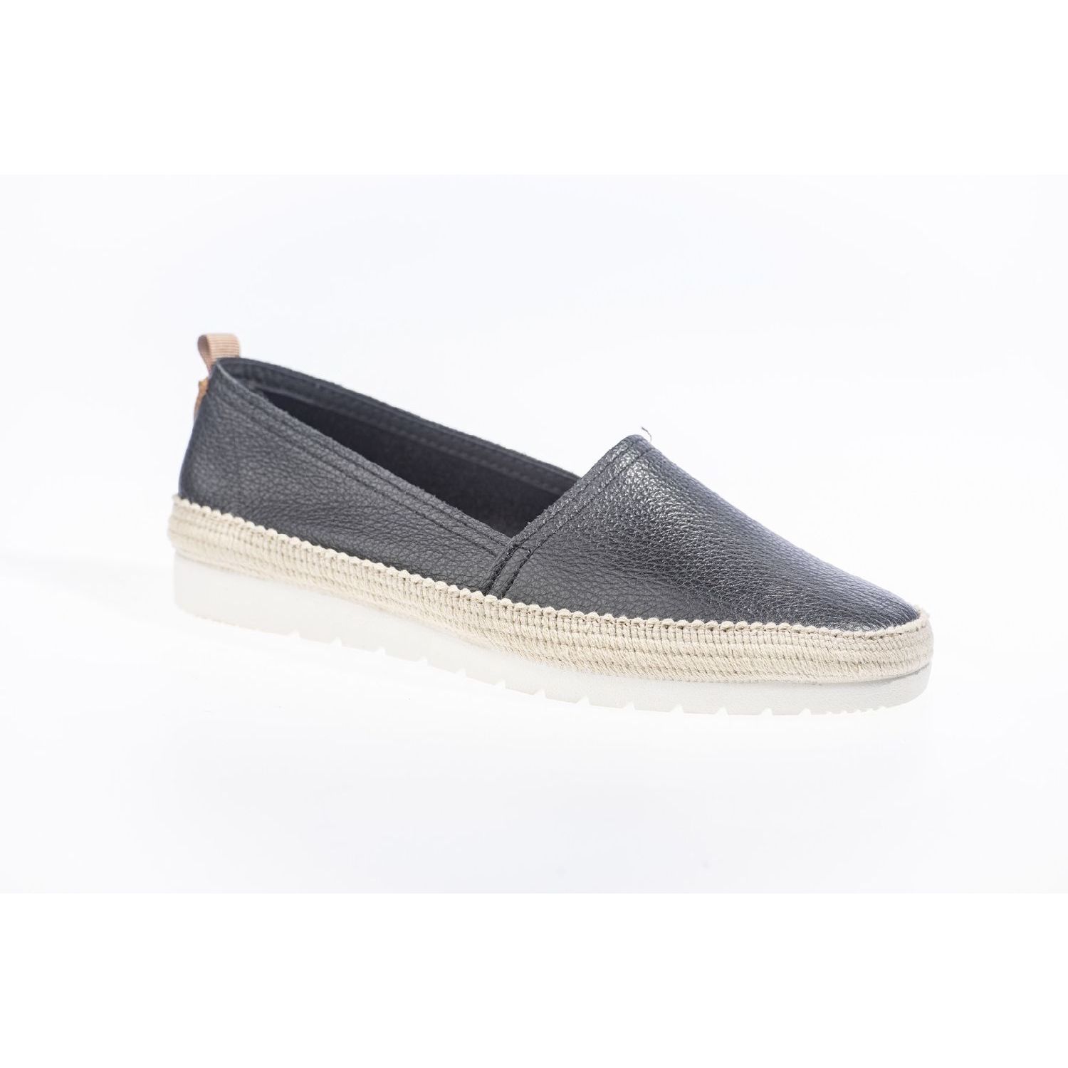 River Woods Duna Zwart leder met vlechtrand