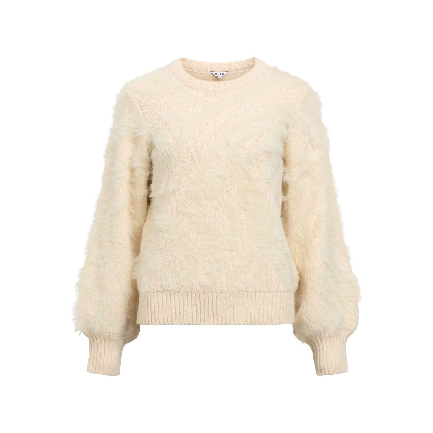 Object objhollow l/s knit pullover noos birch zebr