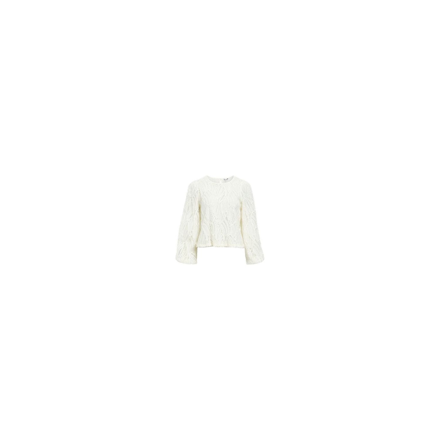 Object objlucie l/s re o-neck top noos white sand