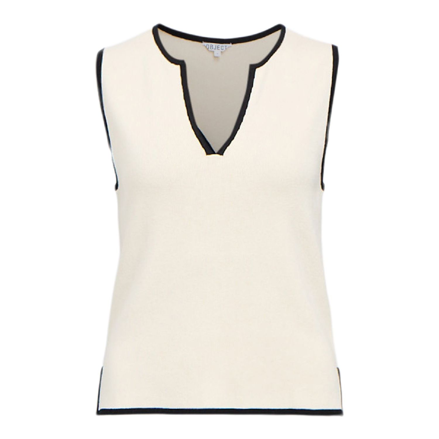 Object objviva s/l re v-neck knit top noos birch