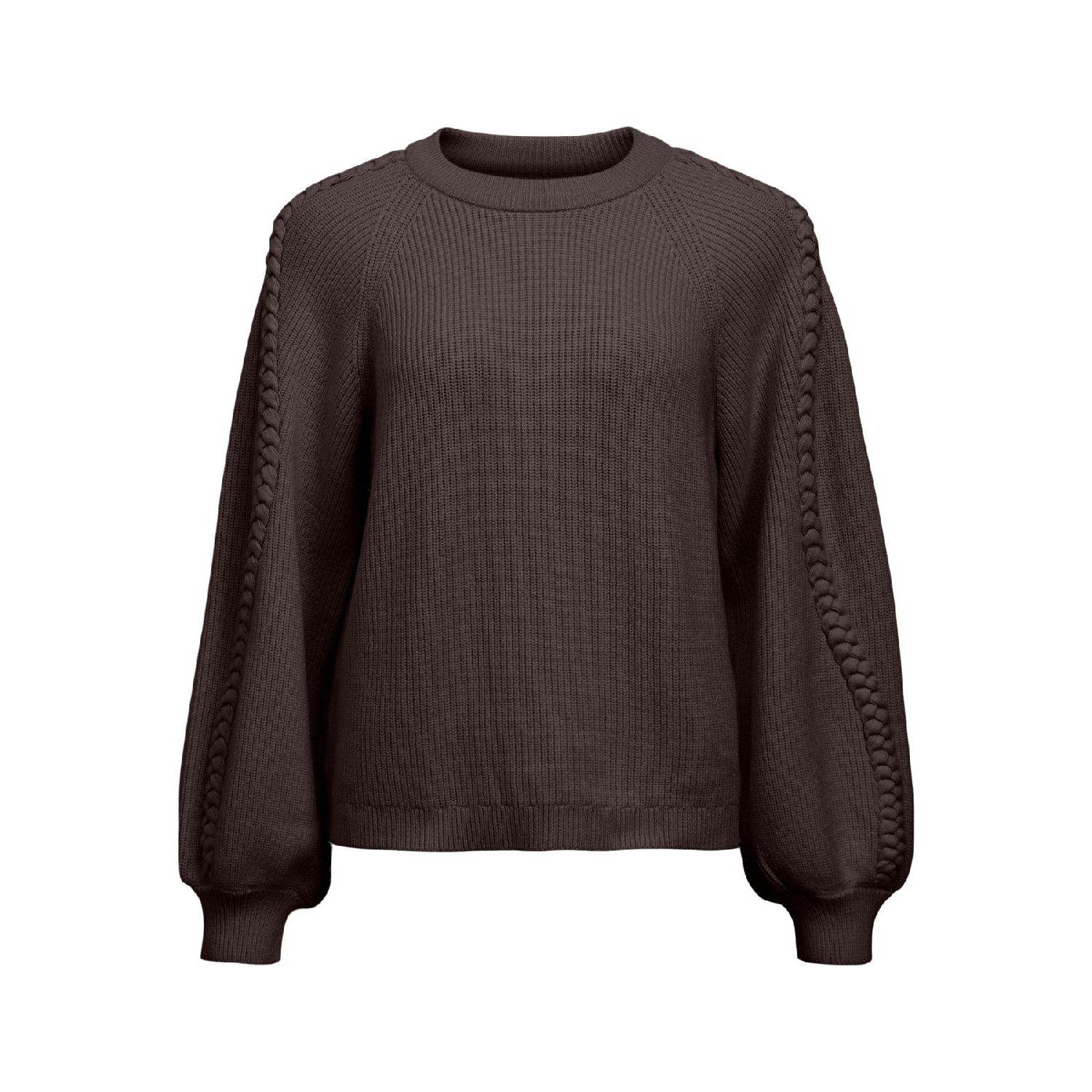 Object objhannah l/s knit pullover noos seal brown
