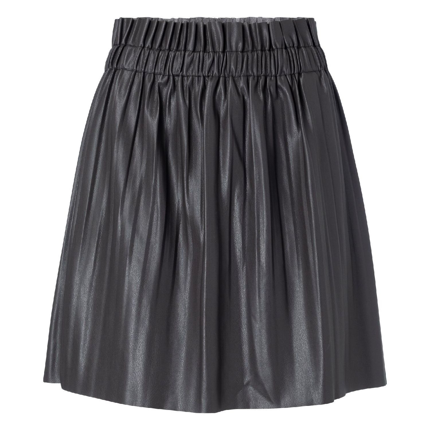 Yaya faux leather mini skirt with pleats phantom