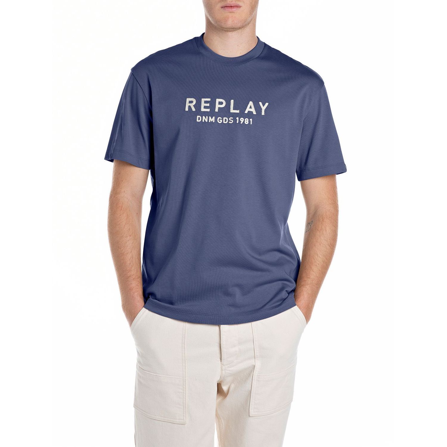 Replay m3019 22662 t-shirt medium blue