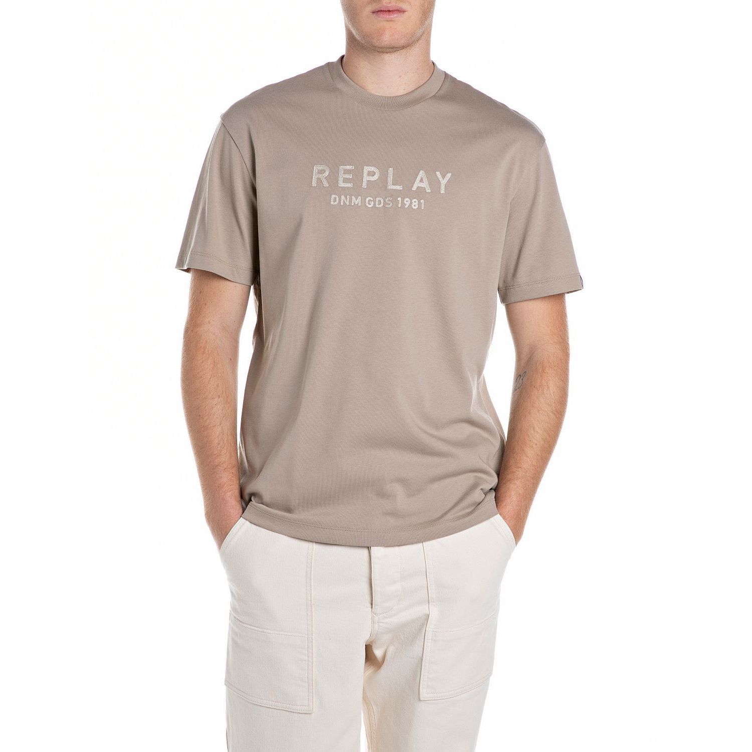 Replay m3019 22662 t-shirt stone