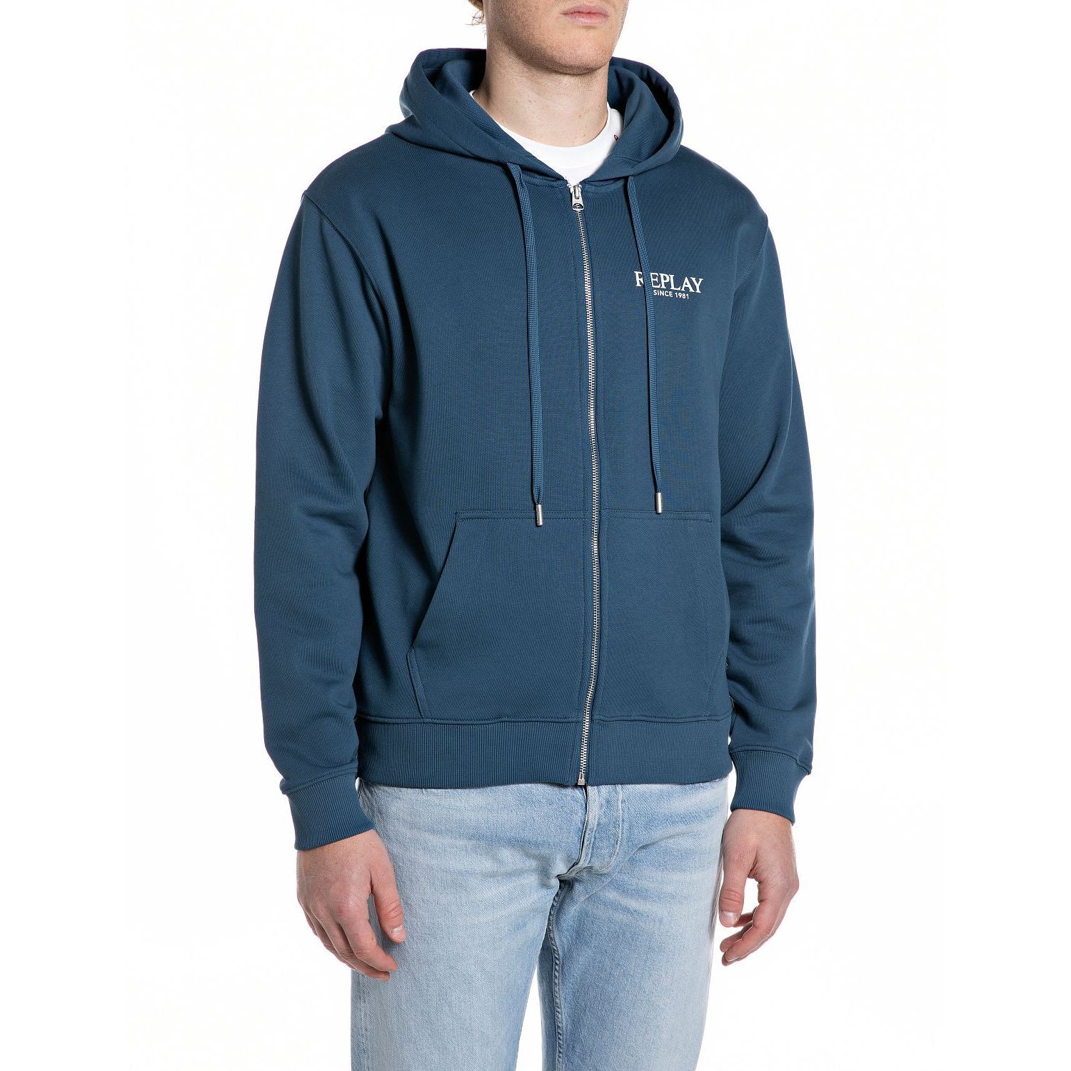 Replay sweatshirt m3311 23802 blauw