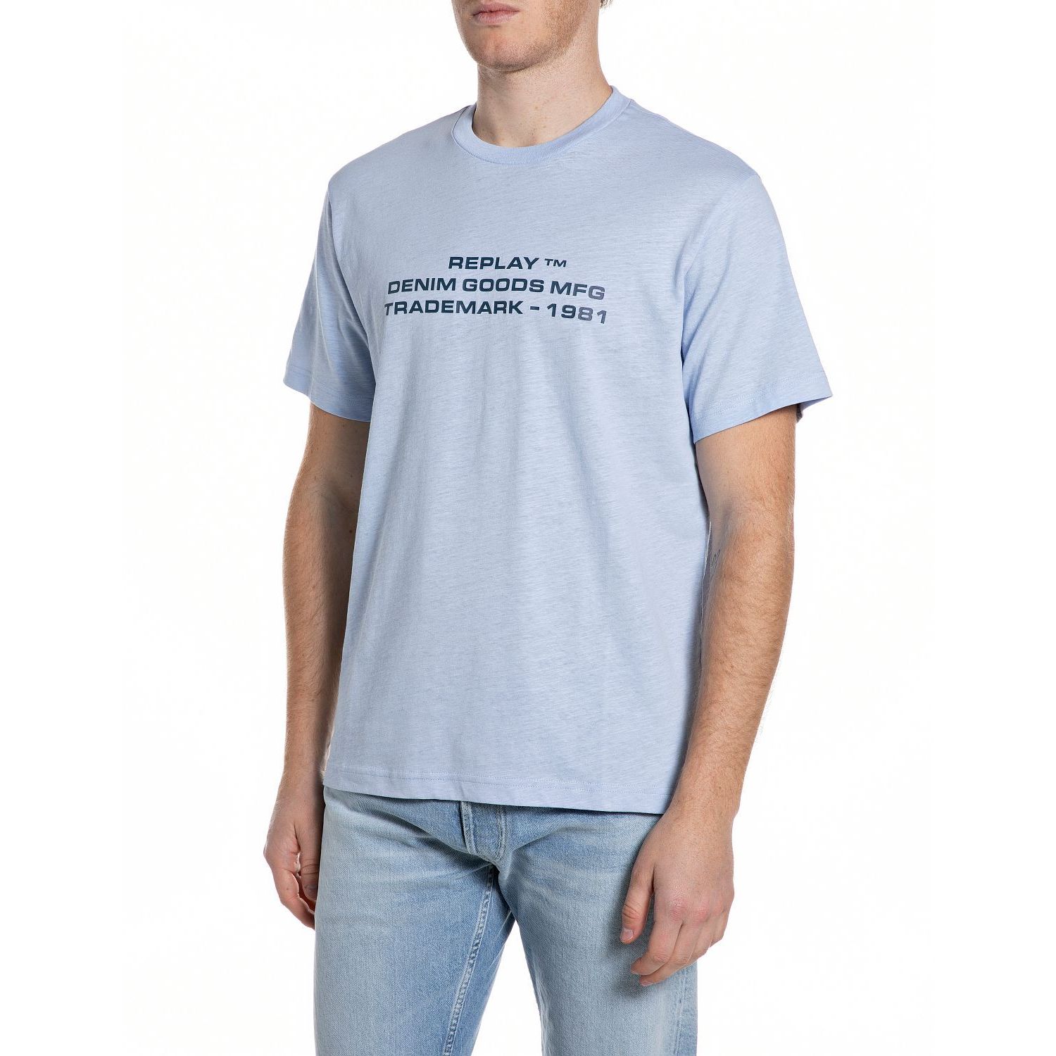 Replay t-shirt m3415 24038 blauw