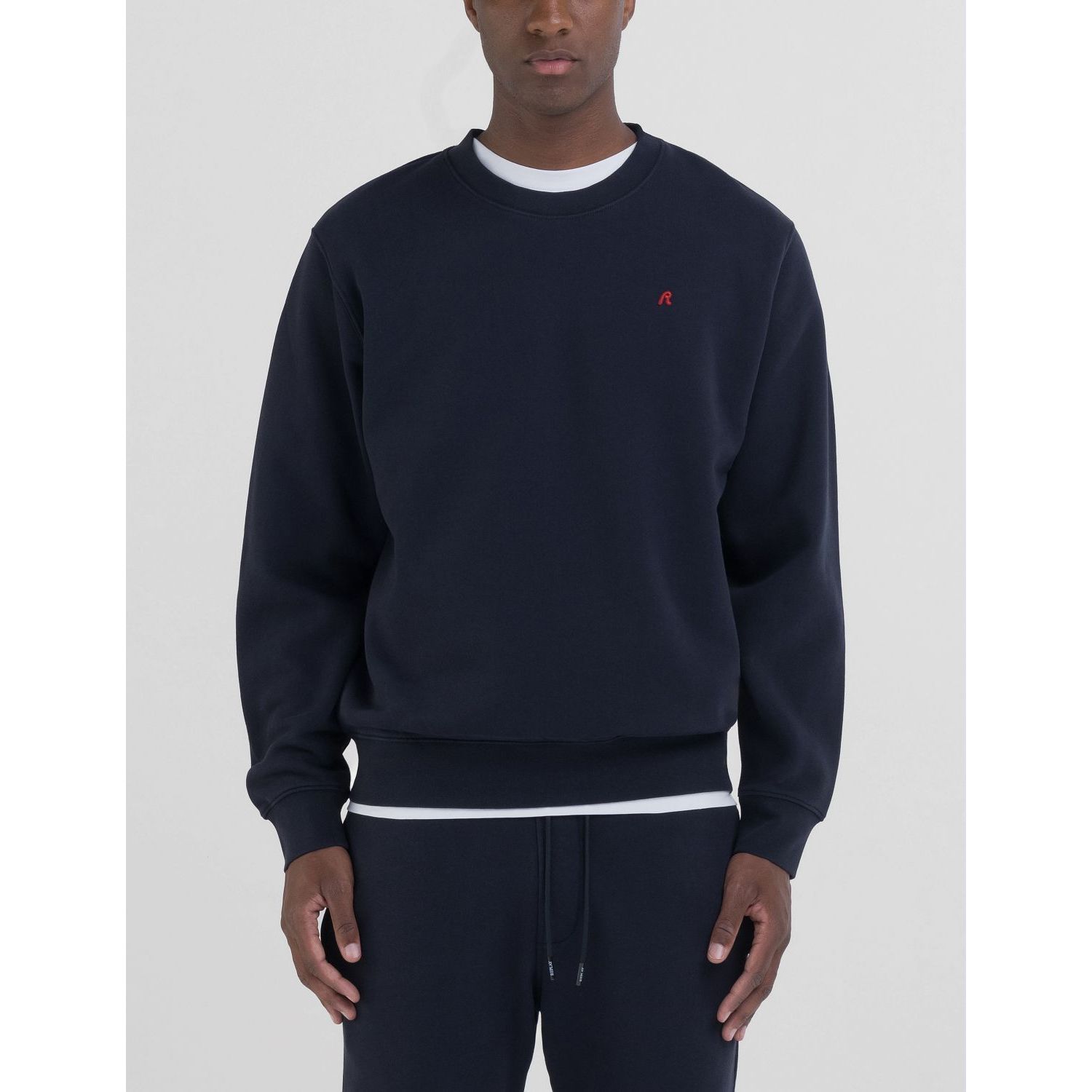 Replay sweatshirt red logo night blue m6922 23736p