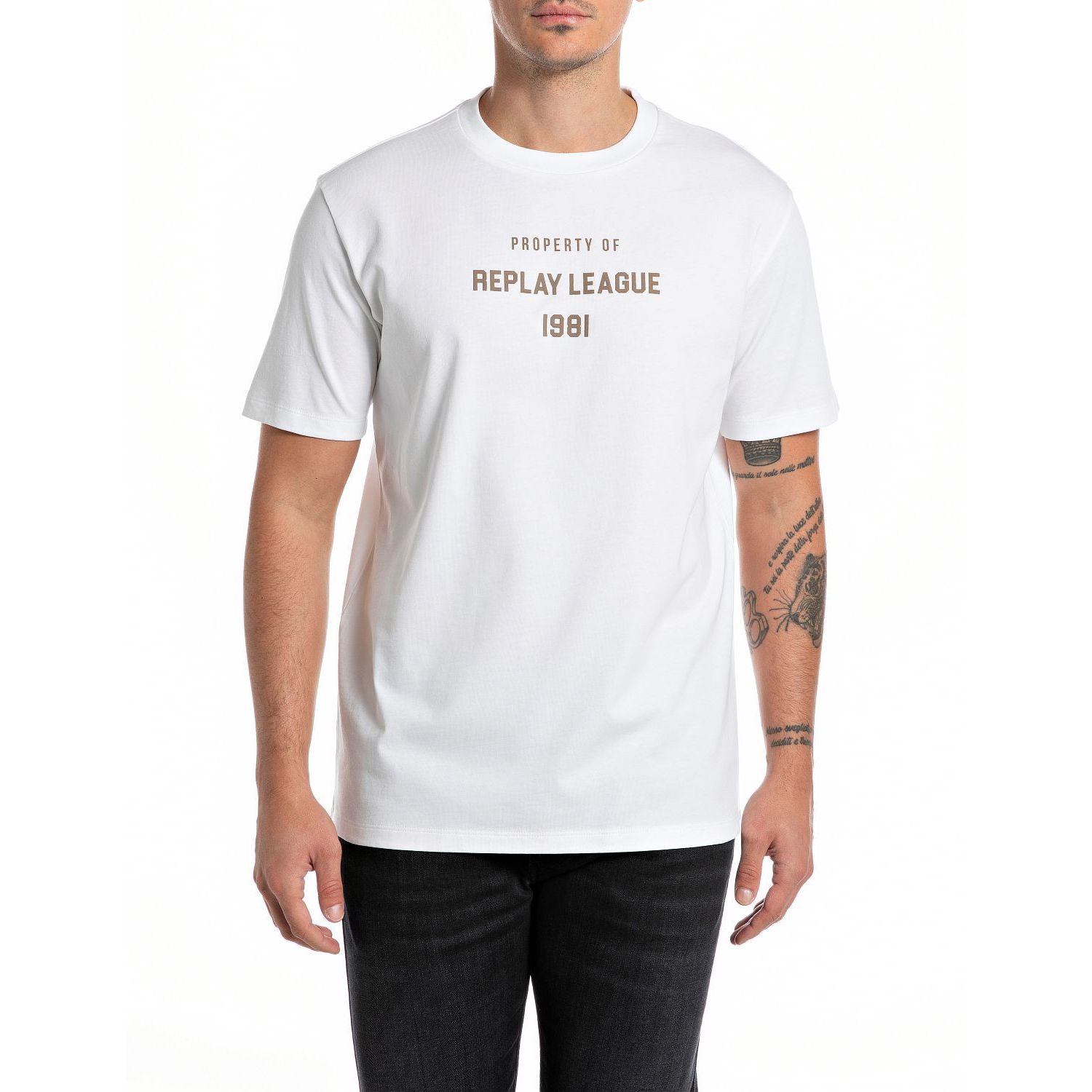 Replay t-shirt white m6925 23608p-001