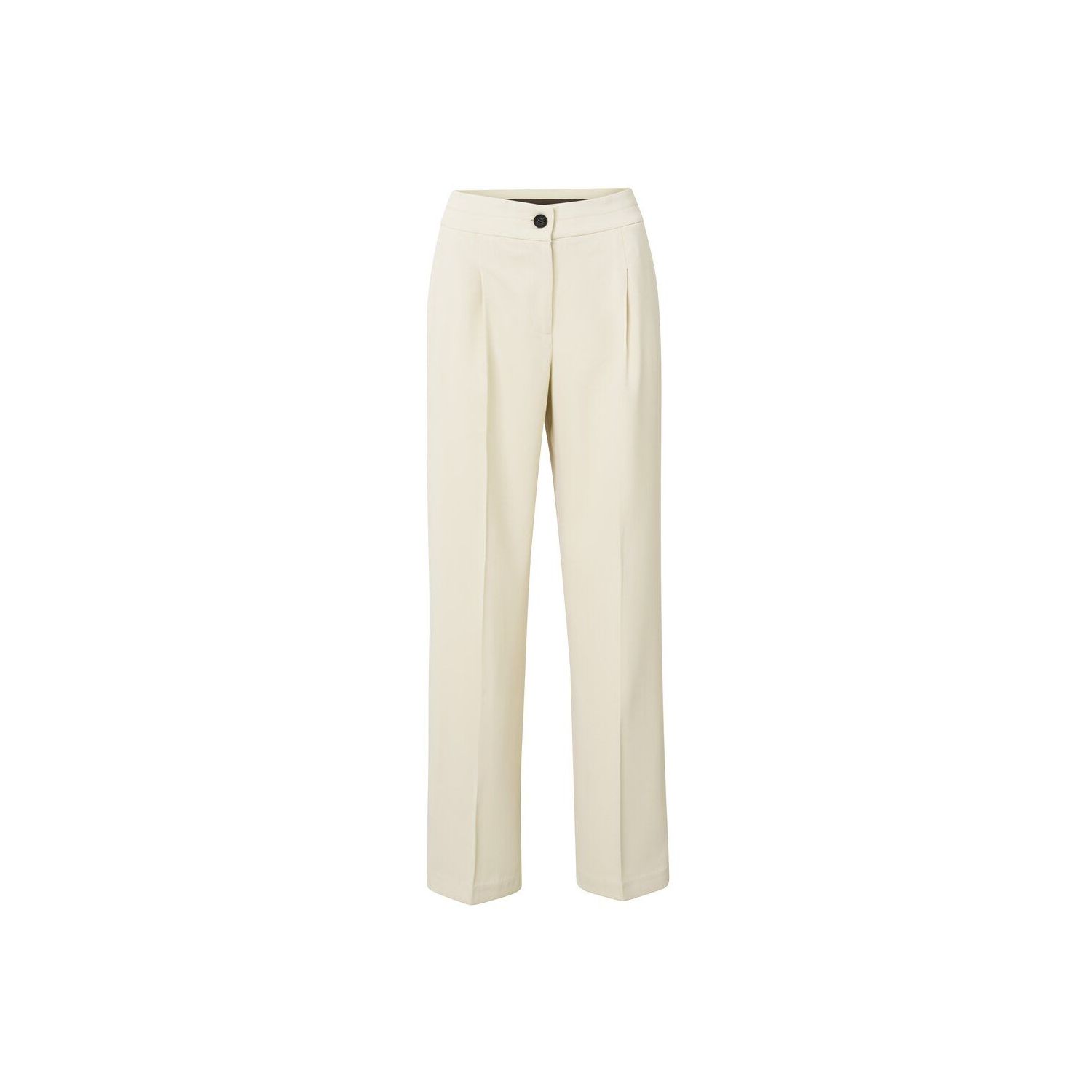 Yaya wide leg pleath trouser elastic waist sand