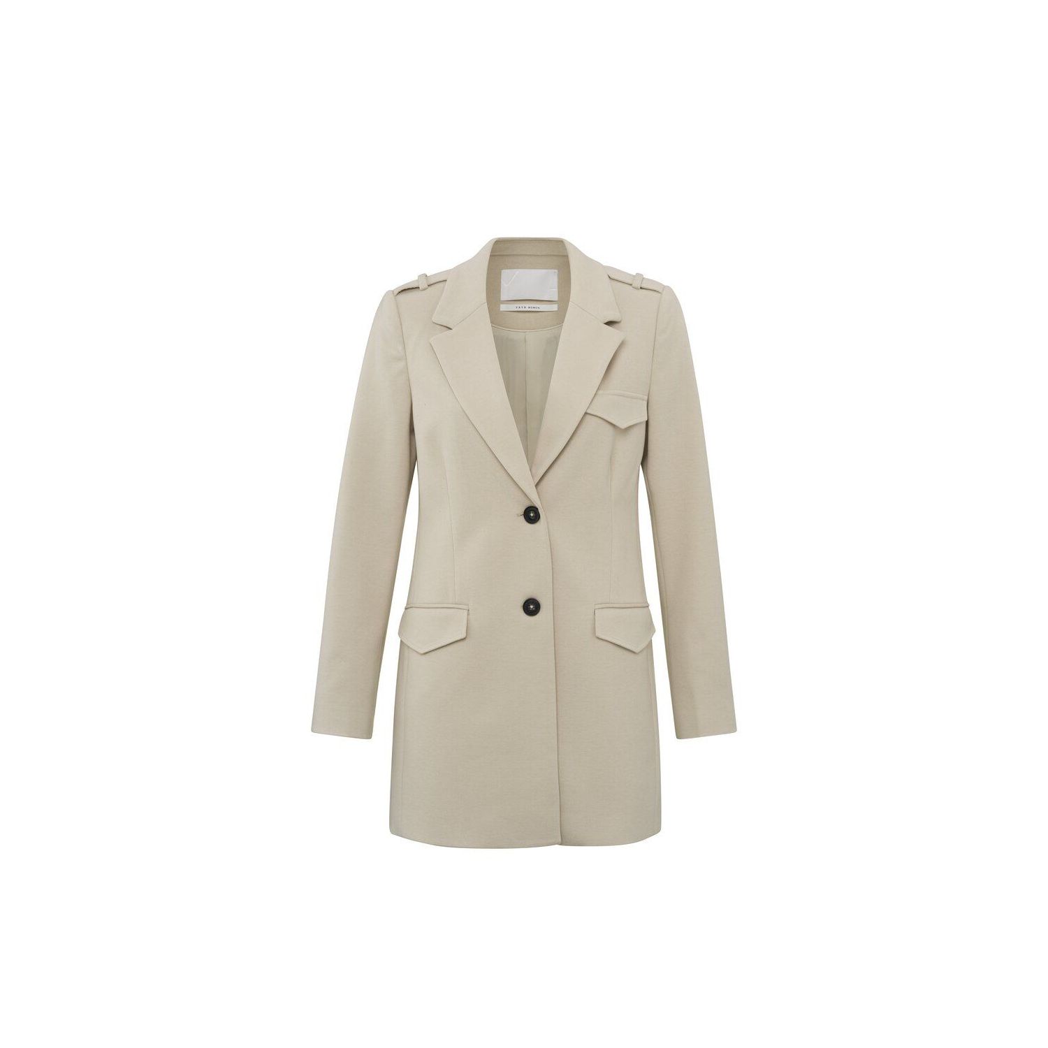 Yaya soft woven knitted sleeves blazer beige