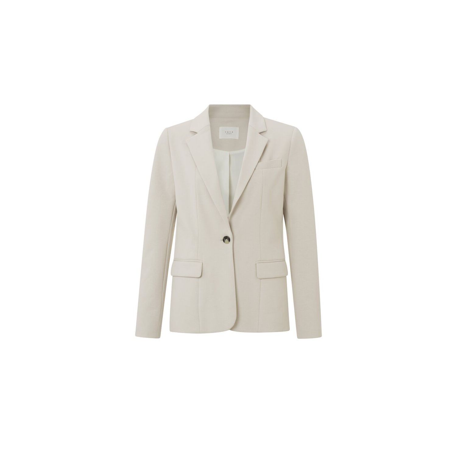 YAYA jersey slim fit blazer button moonbeam sand