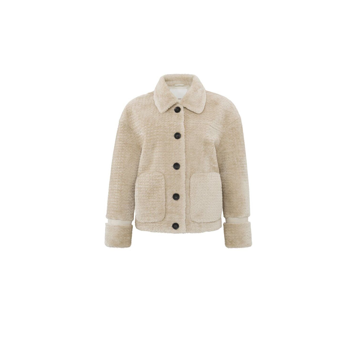 Yaya short teddy jacket peyote beige