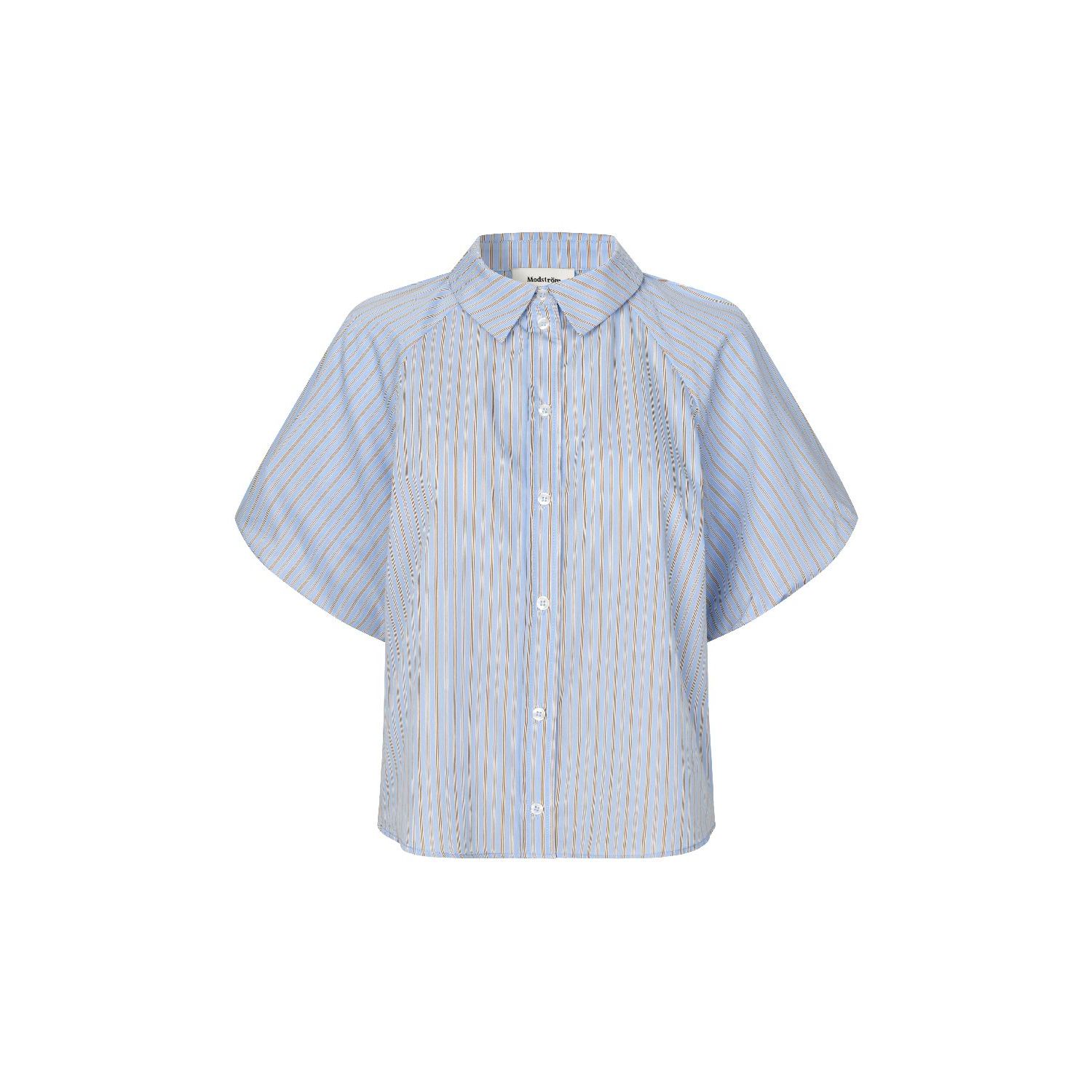 Modstrom augustamd shirt blue brown stripe