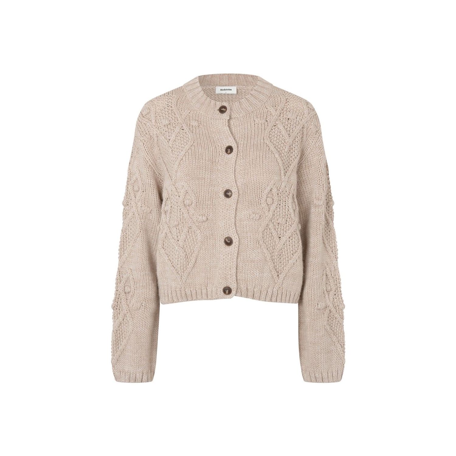 Modstrom dahliamd cardigan beige melange