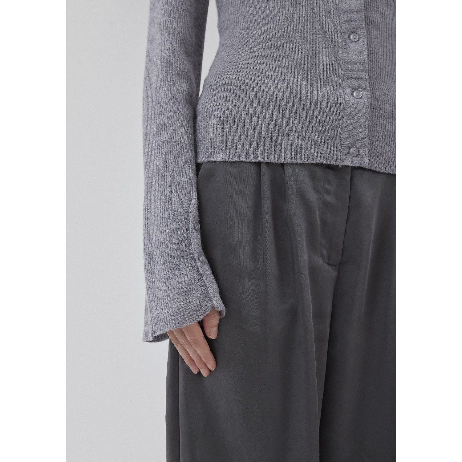 Modström hiroki cardigan grey melange