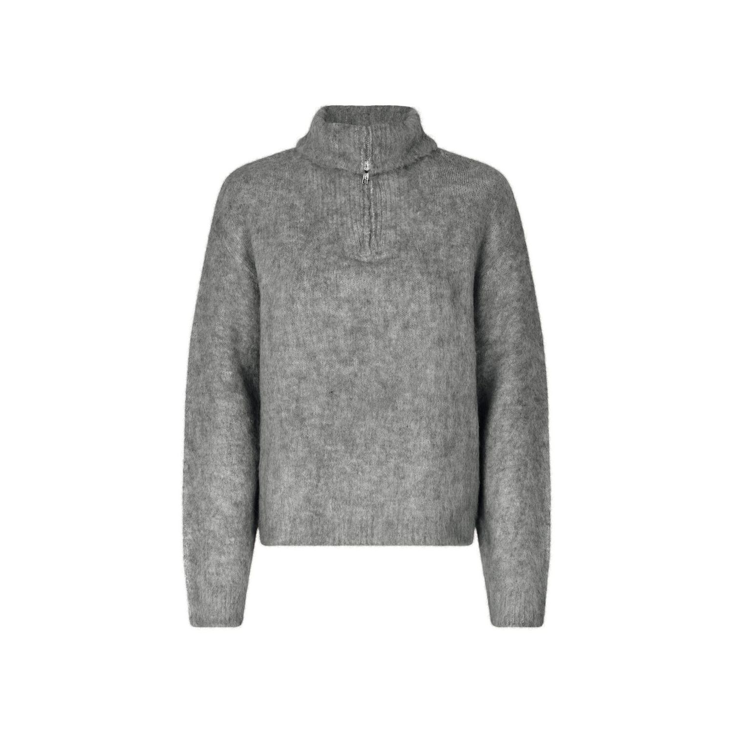 Modstrom kaneMD zip t-neck dark grey melange