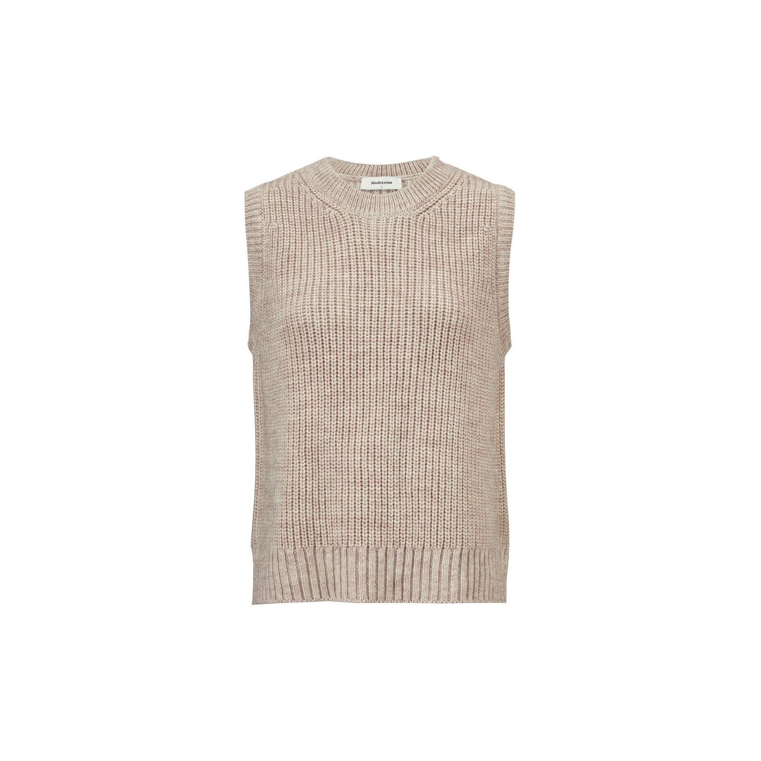 Modström timme vest spencer beige melange