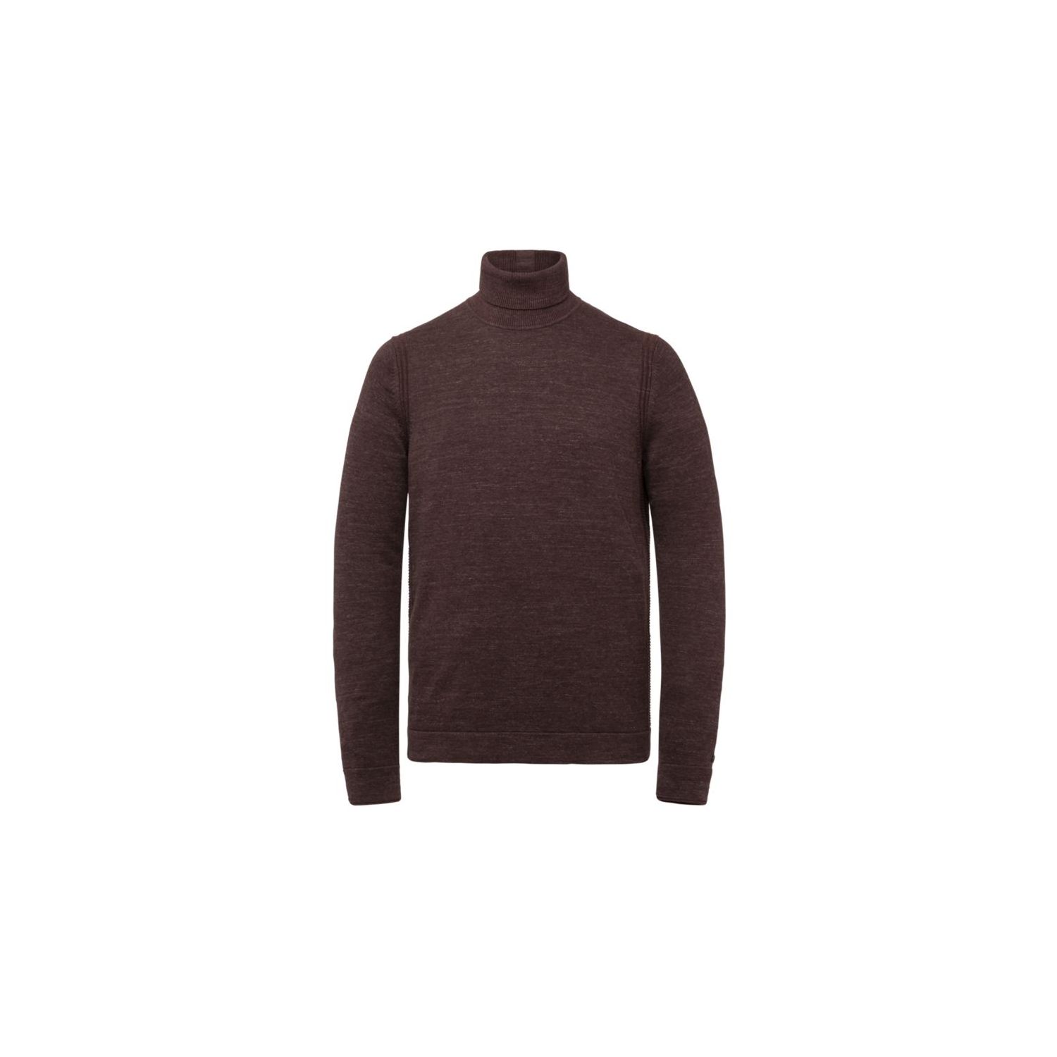 Cast iron roll neck slim fit cotton bitter choco