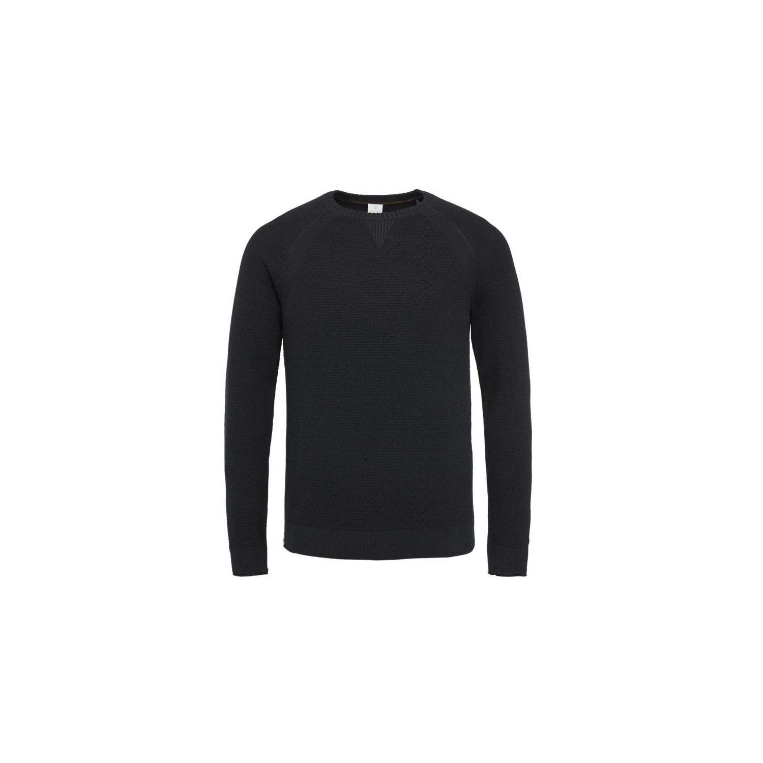 Cast Iron r-neck sweater cotton structure black