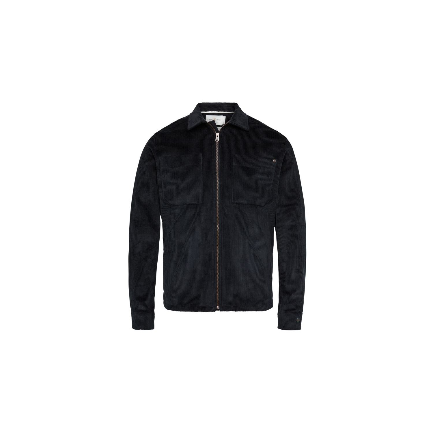 Cast Iron l/s shirt stretch ribcord zip black