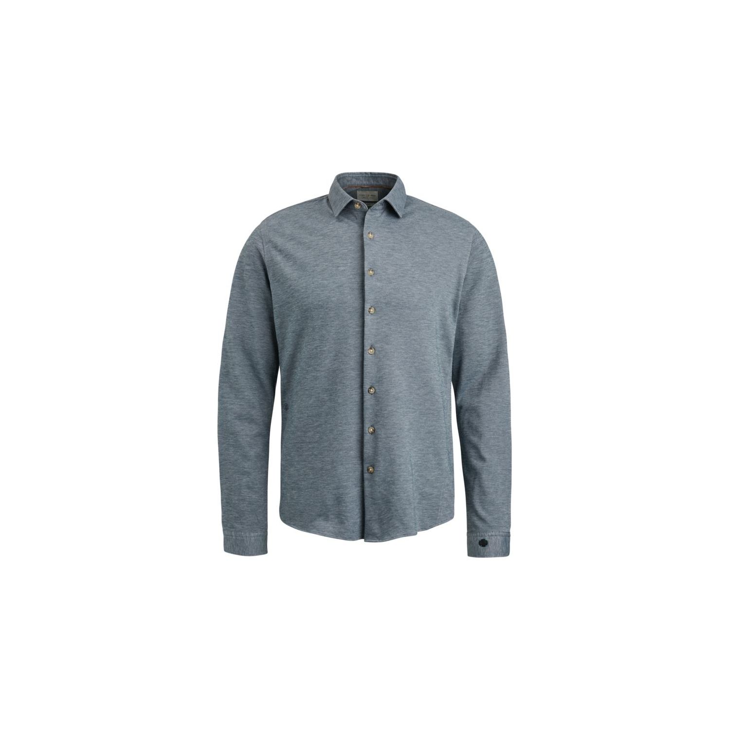 Cast Iron l/s shirt jersey pique tec ombre blue