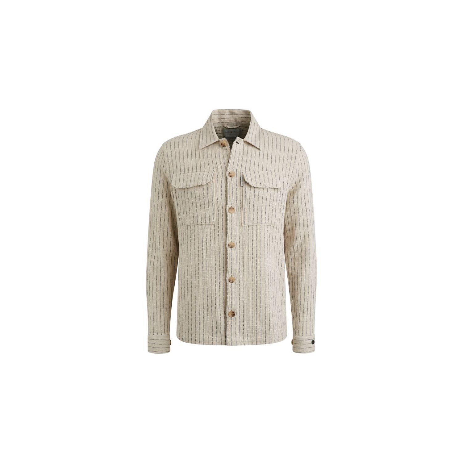 Cast iron l/s shirt mesh stripe silver birch
