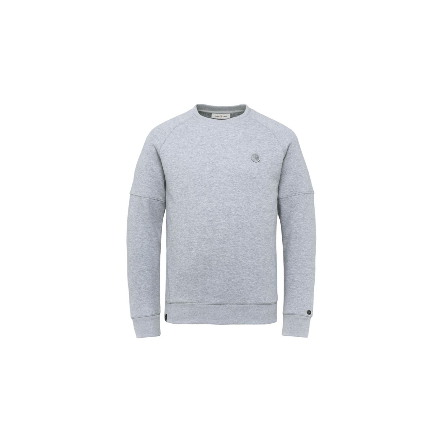 Cast Iron r-neck sweat cotton blend mid grey melee
