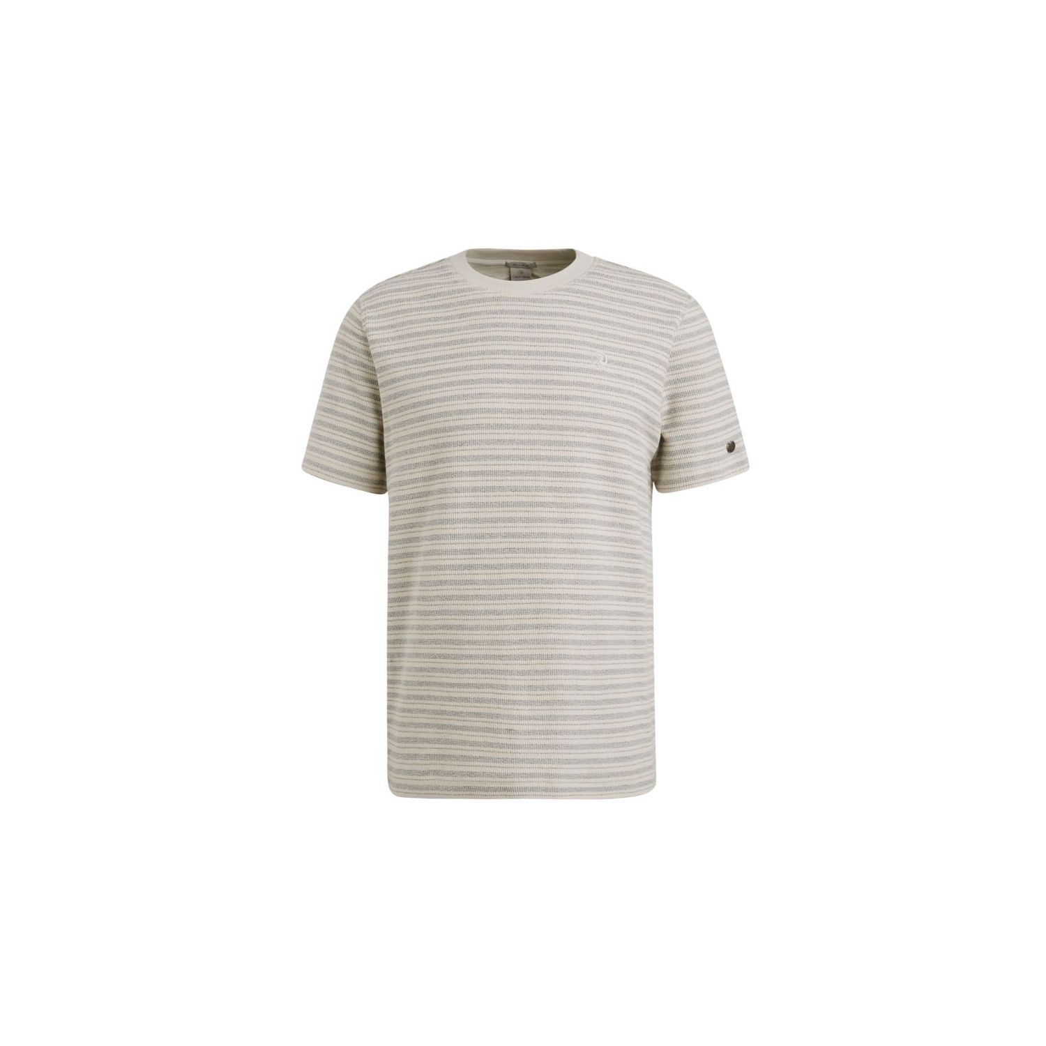 Cast iron s/s r-neck stripe silver birch