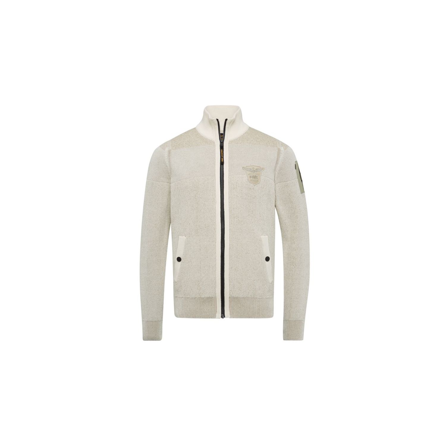 Pme legend zip jacket cotton knit bone white