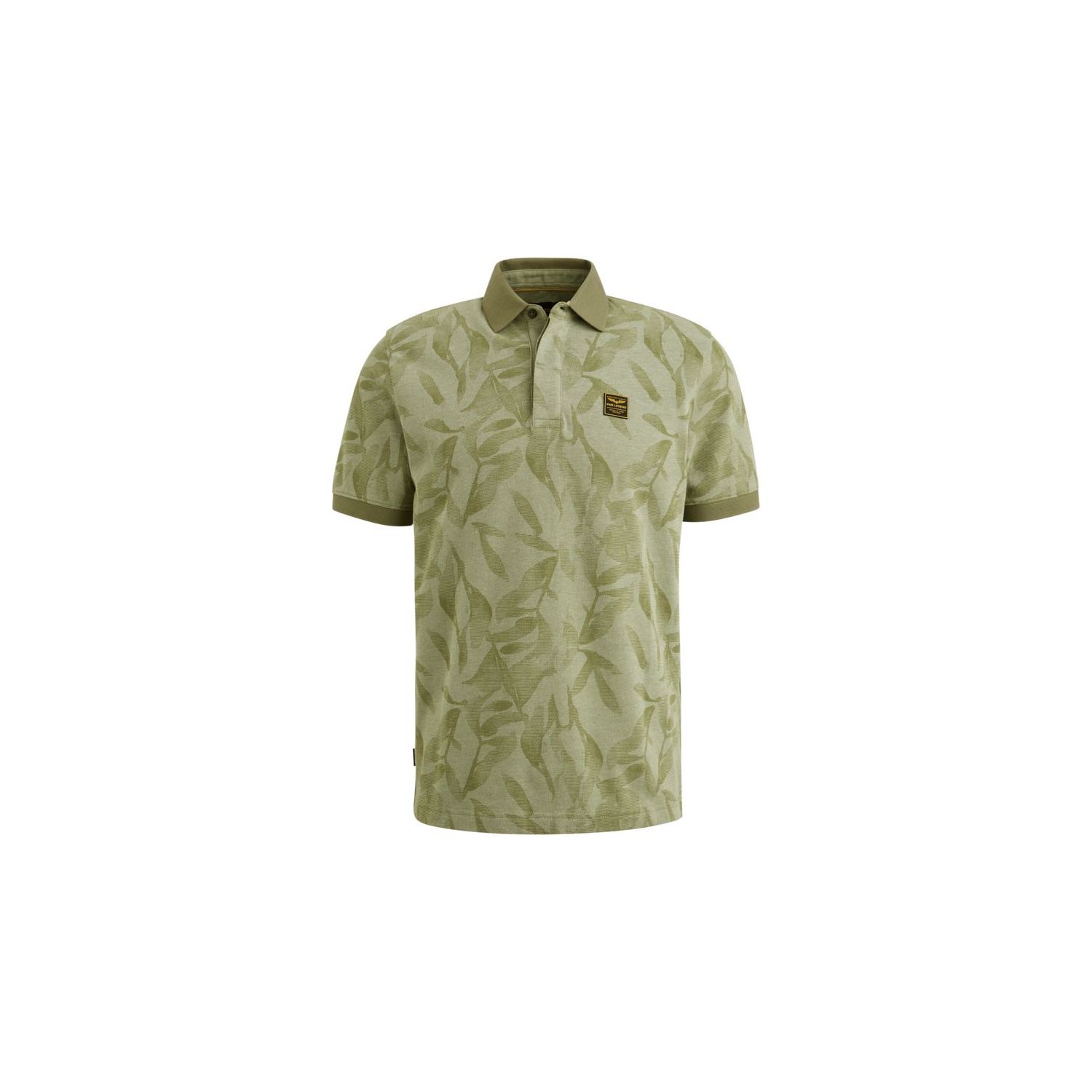 PME legend s/s polo two tone pique printed green
