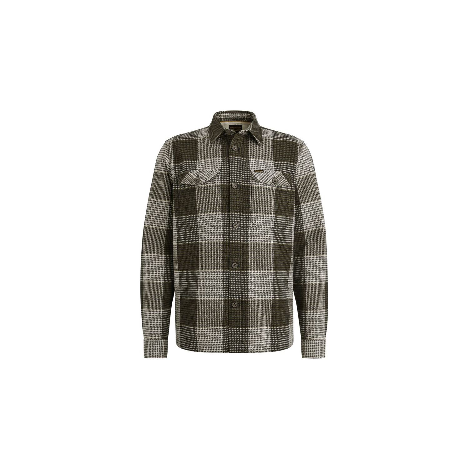 PME-Legend LONG SLEEVE SHIRT Structure Block Olive
