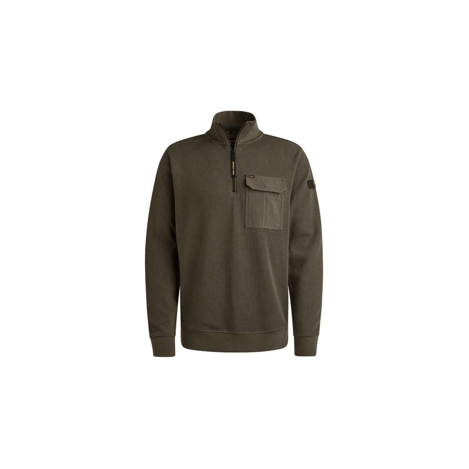 PME-Legend Half zip collar knit look jersey Beluga