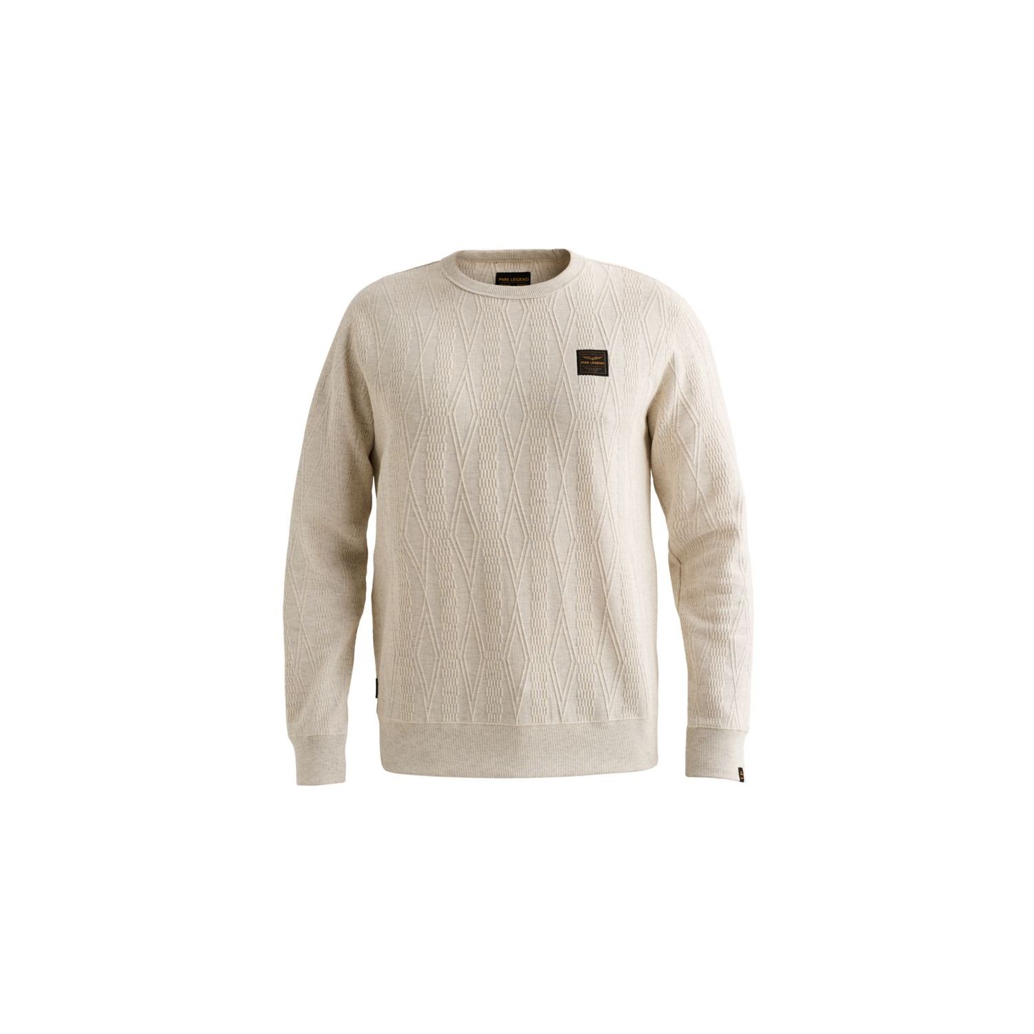 PME-Legend Crewneck jacquard sweat Bone White Mele