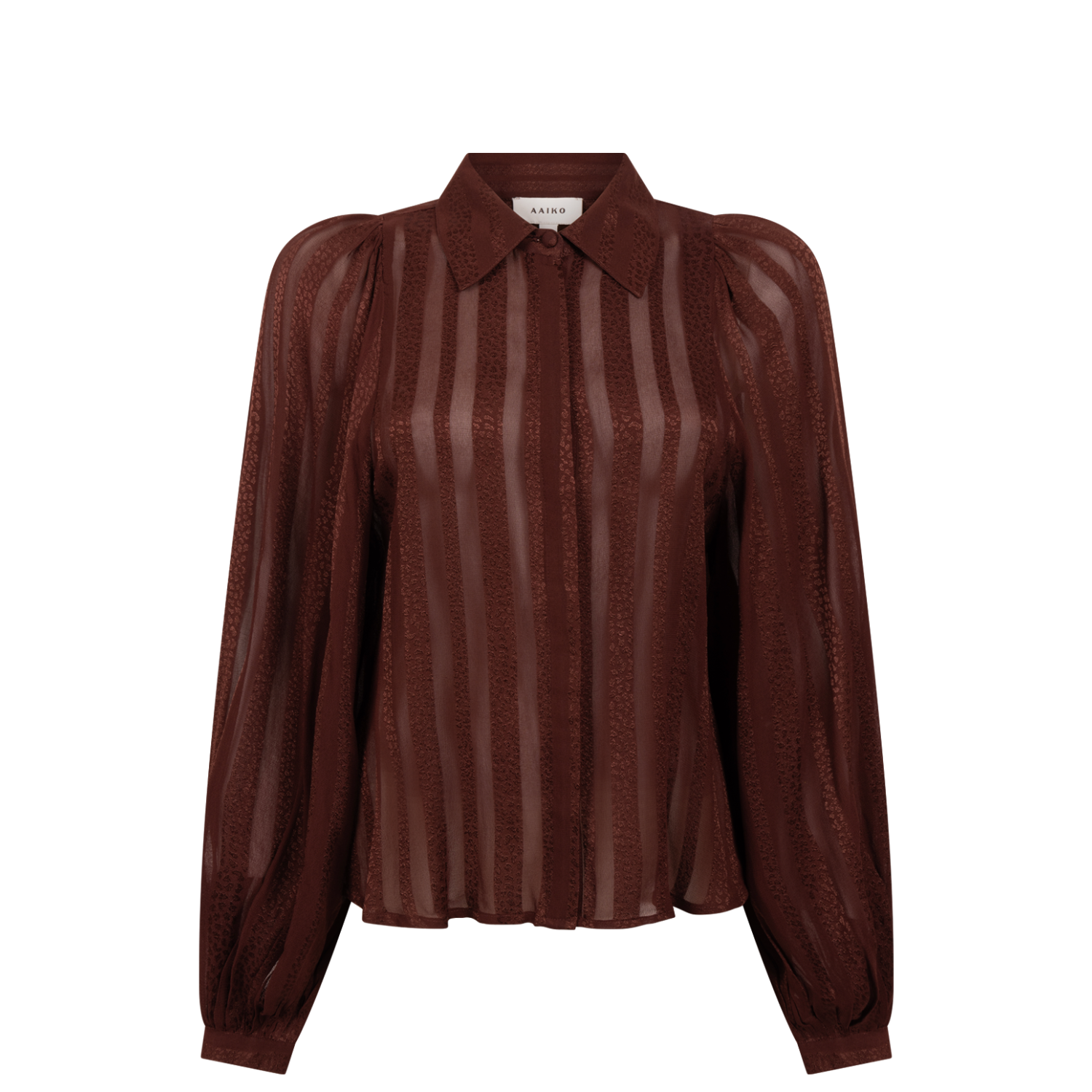 Aaiko rose stripes vis blouse spicy chocolate