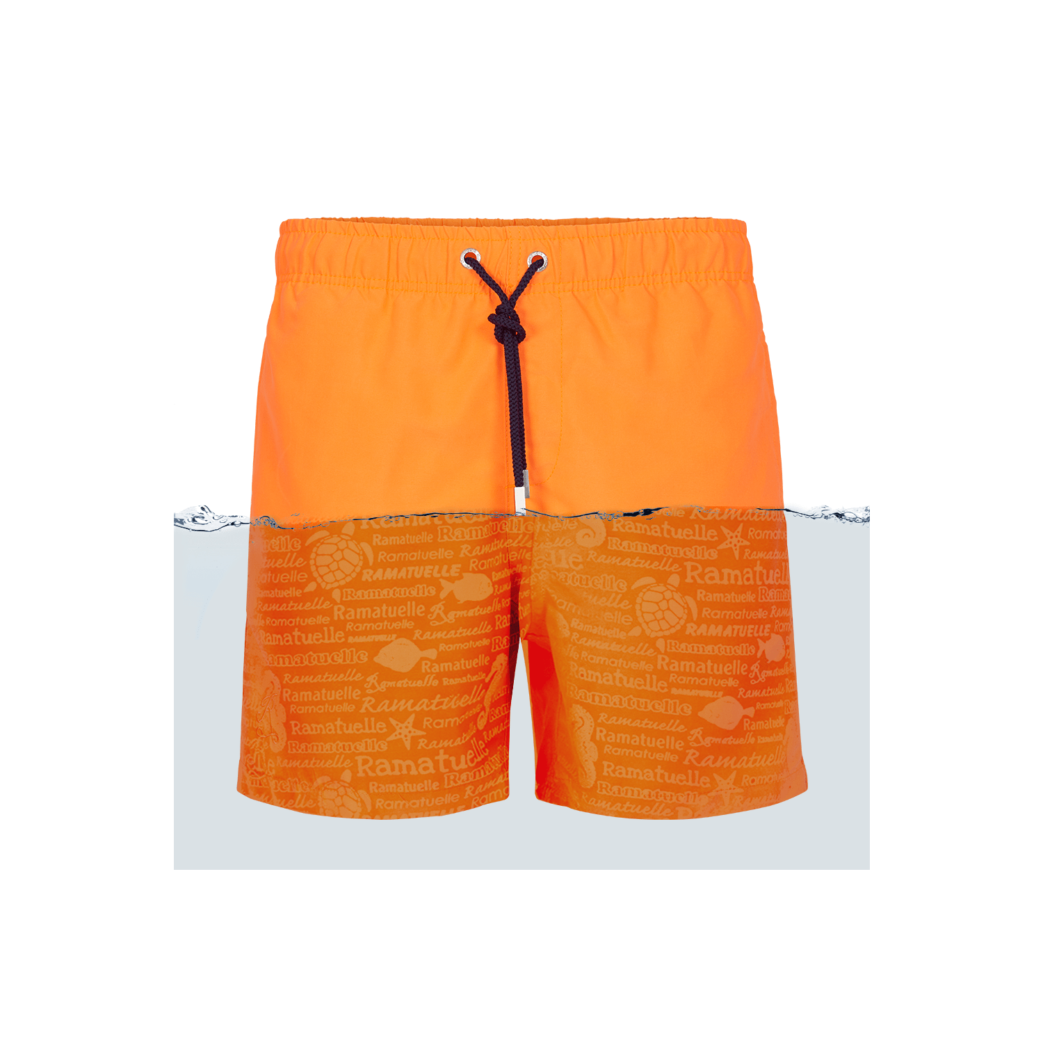 Ramatuelle magic print swim short fluor orange