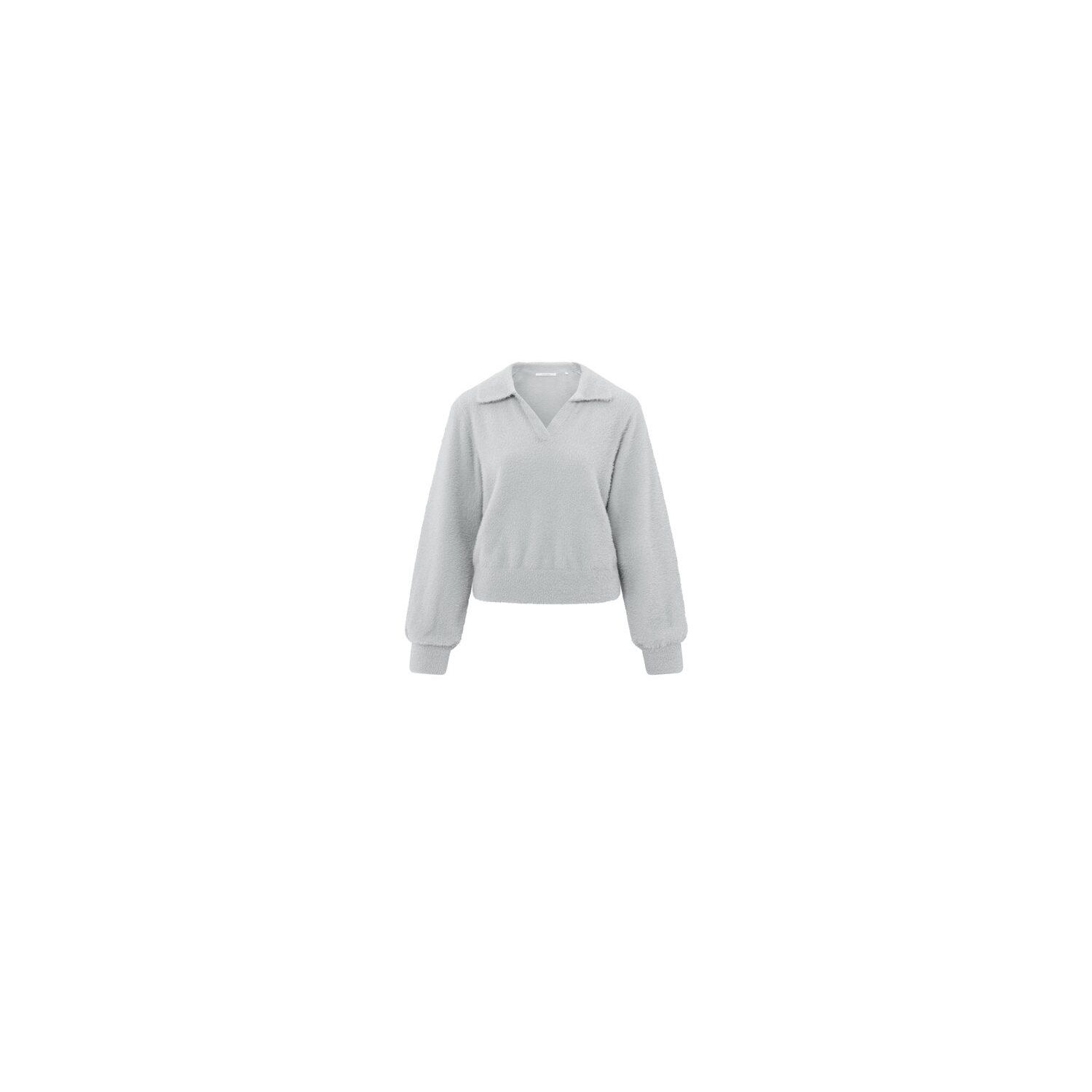 YAYA polo sweater light grey melange