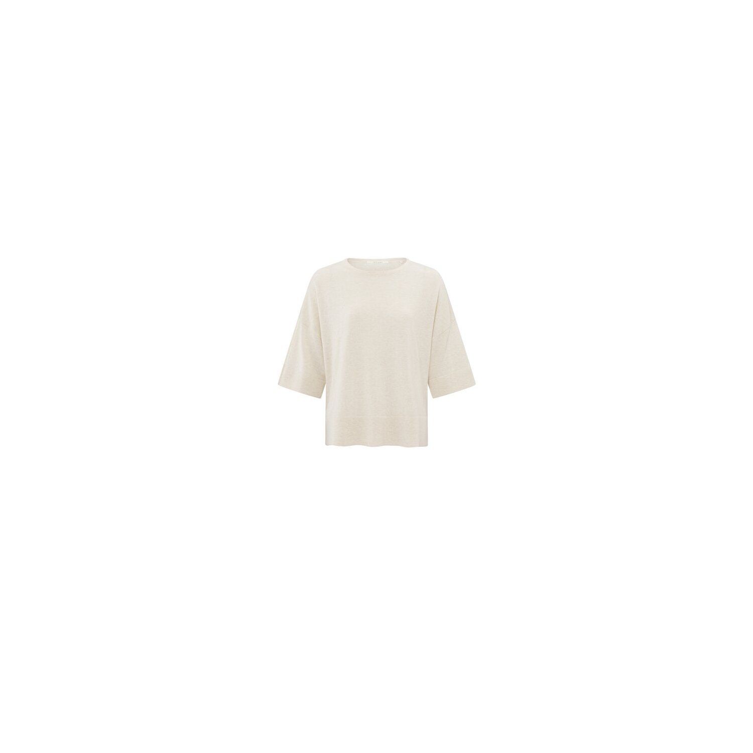 YAYA Oversized fine knitted t-shirt nature melange