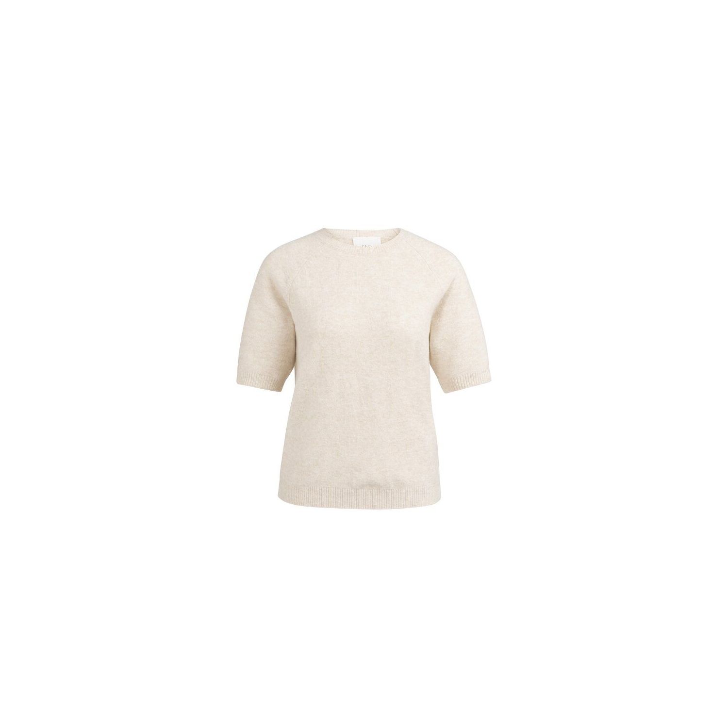 YAYA Zachte trui met korte mouwen kit beige melang