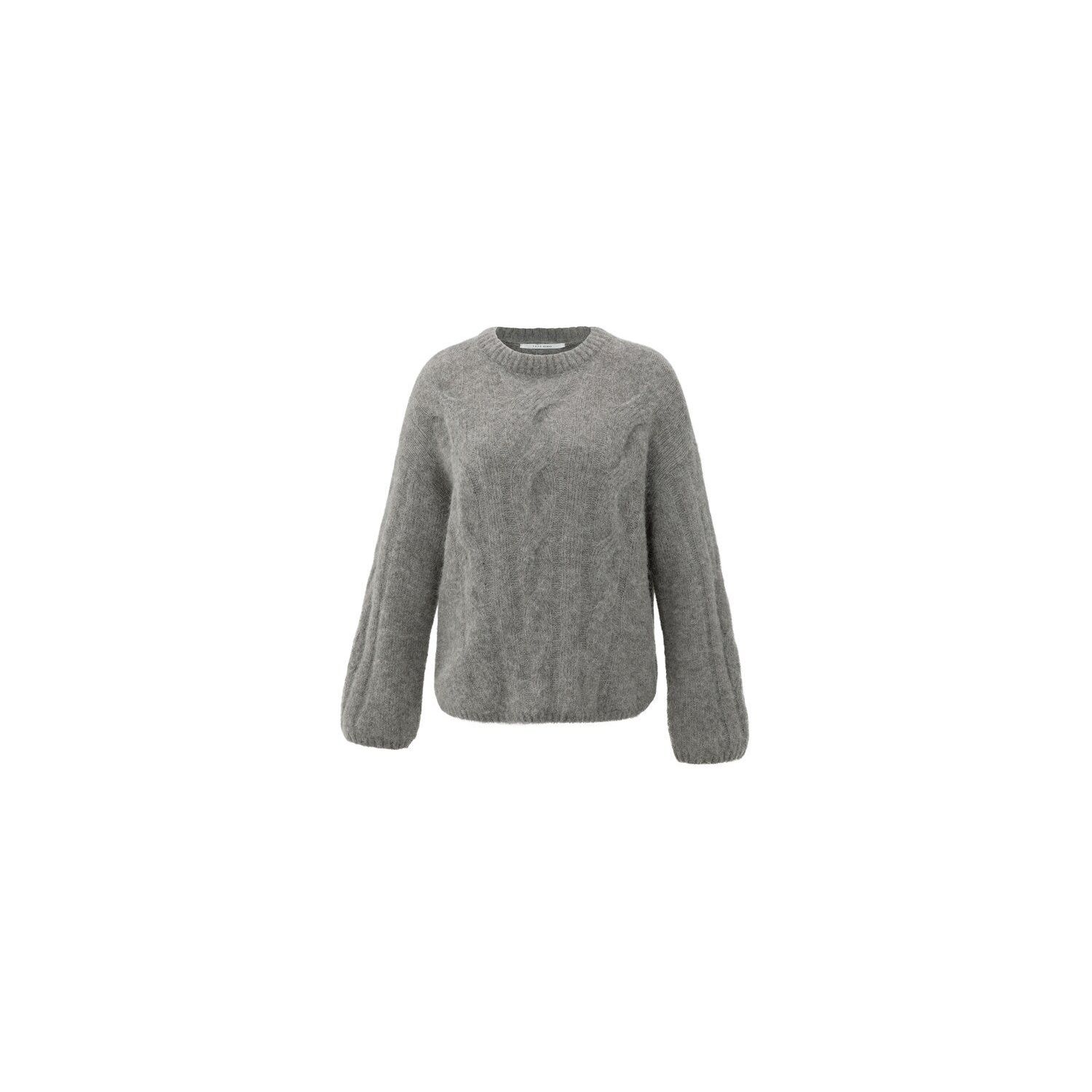 YAYA Kabeltrui met ronde hals taupe grey melange