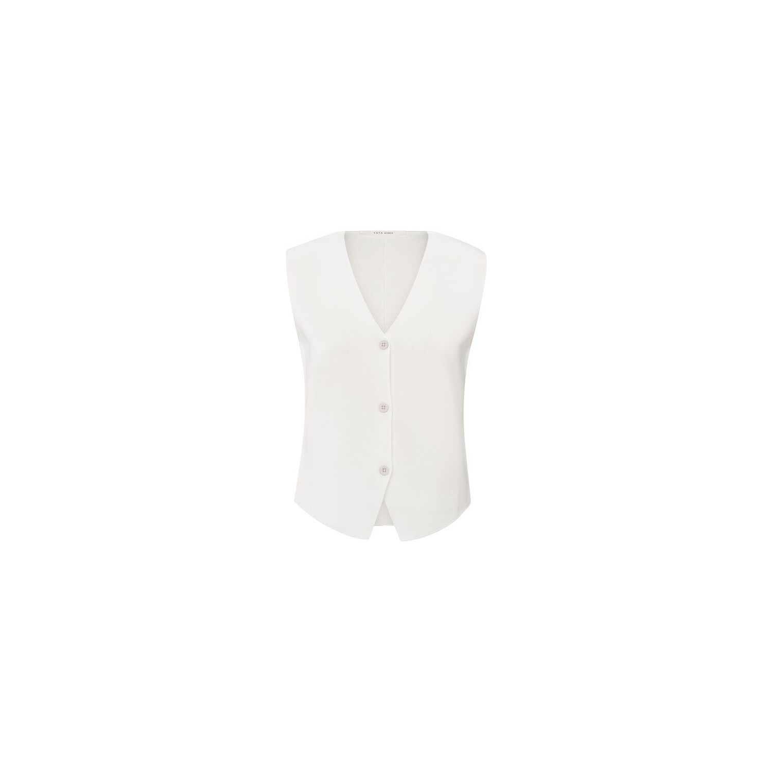 YAYA Fine knitted gilet with V-neck pure white